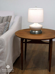 Bella Ivory Nickel cordless rechargeable wireless lamp