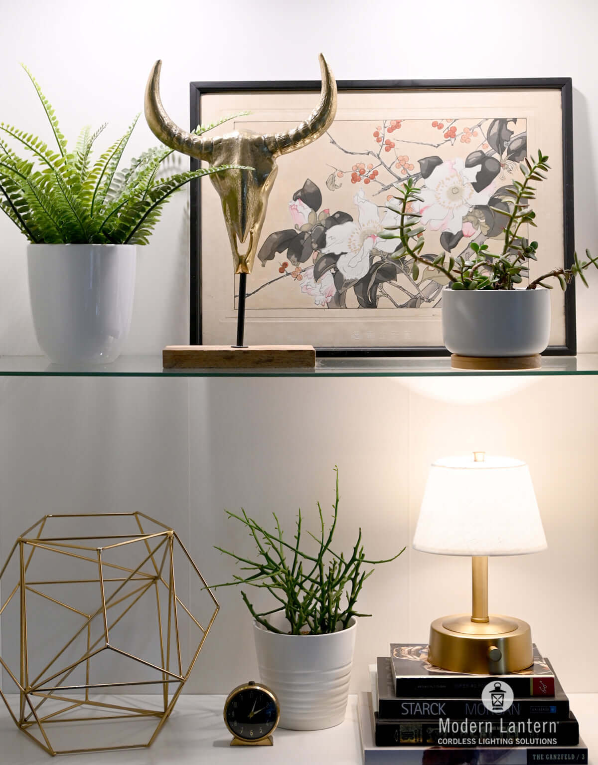 mini brass battery lamp by modern lantern