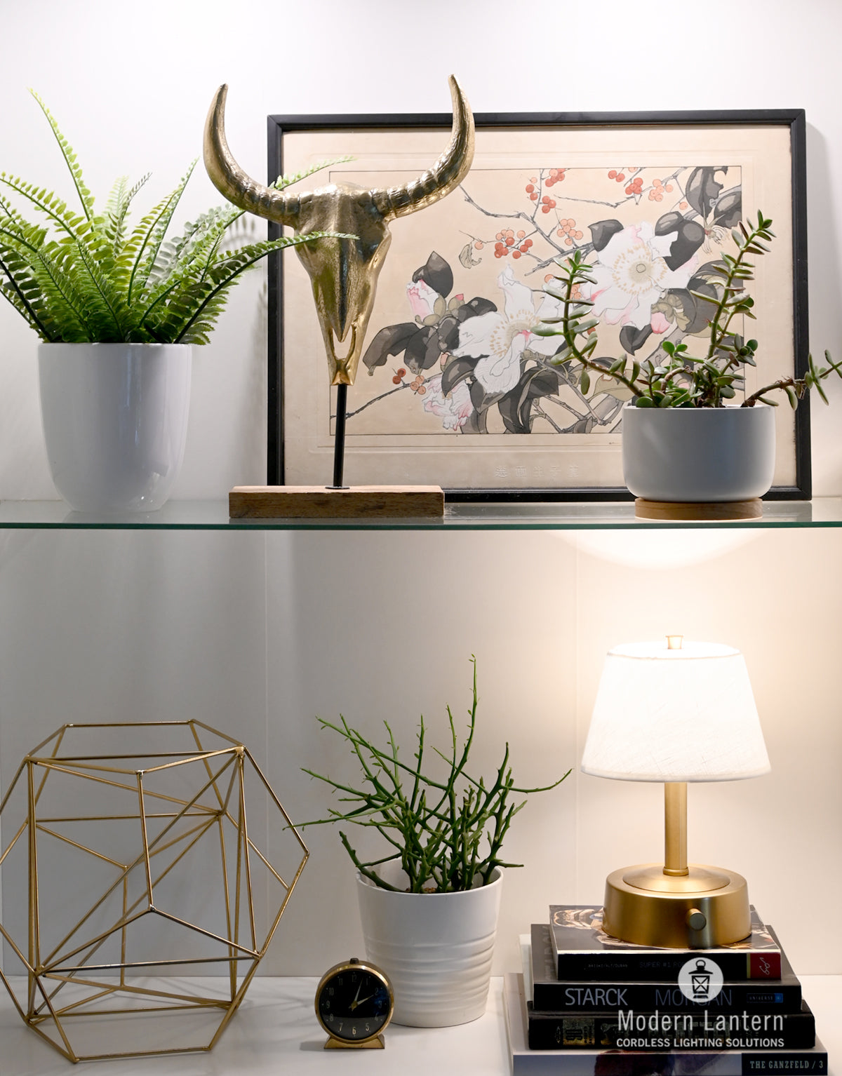 mini brass battery lamp by modern lantern