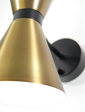 emerson cordless brass and black wall sconce