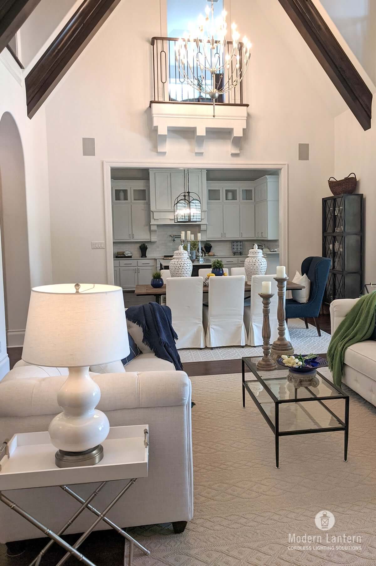 marilyn battery operated ivory ceramic lamp made in usa by modern lantern