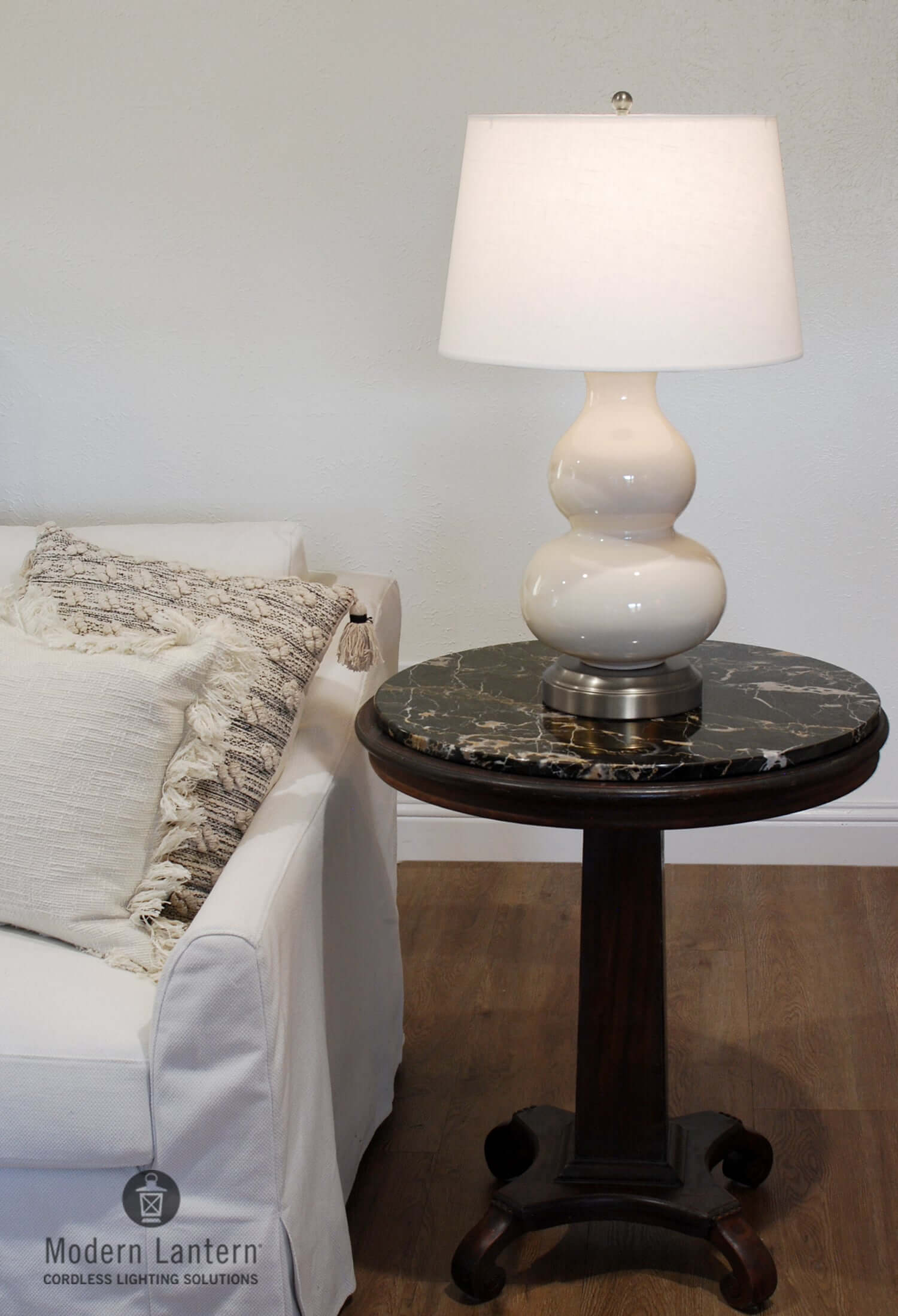 Marilyn Ivory Nickel cordless rechargeable wireless lamp