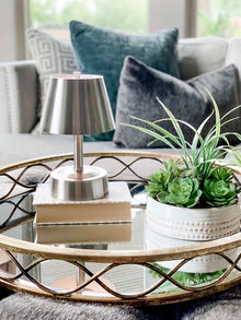 mini nickel cordless lamp by modern lantern