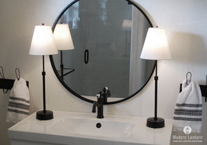pair bronze battery operated lamps by modern lantern for bathroom lighting
