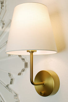 rechargeable battery wall lamp sconce brass finish