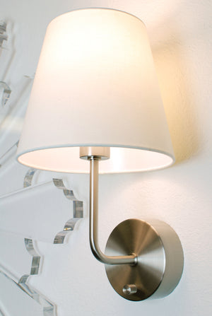 battery operated wall lamp - nickel finish