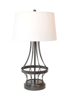 gunmetal wireframe cordless battery operated lamp