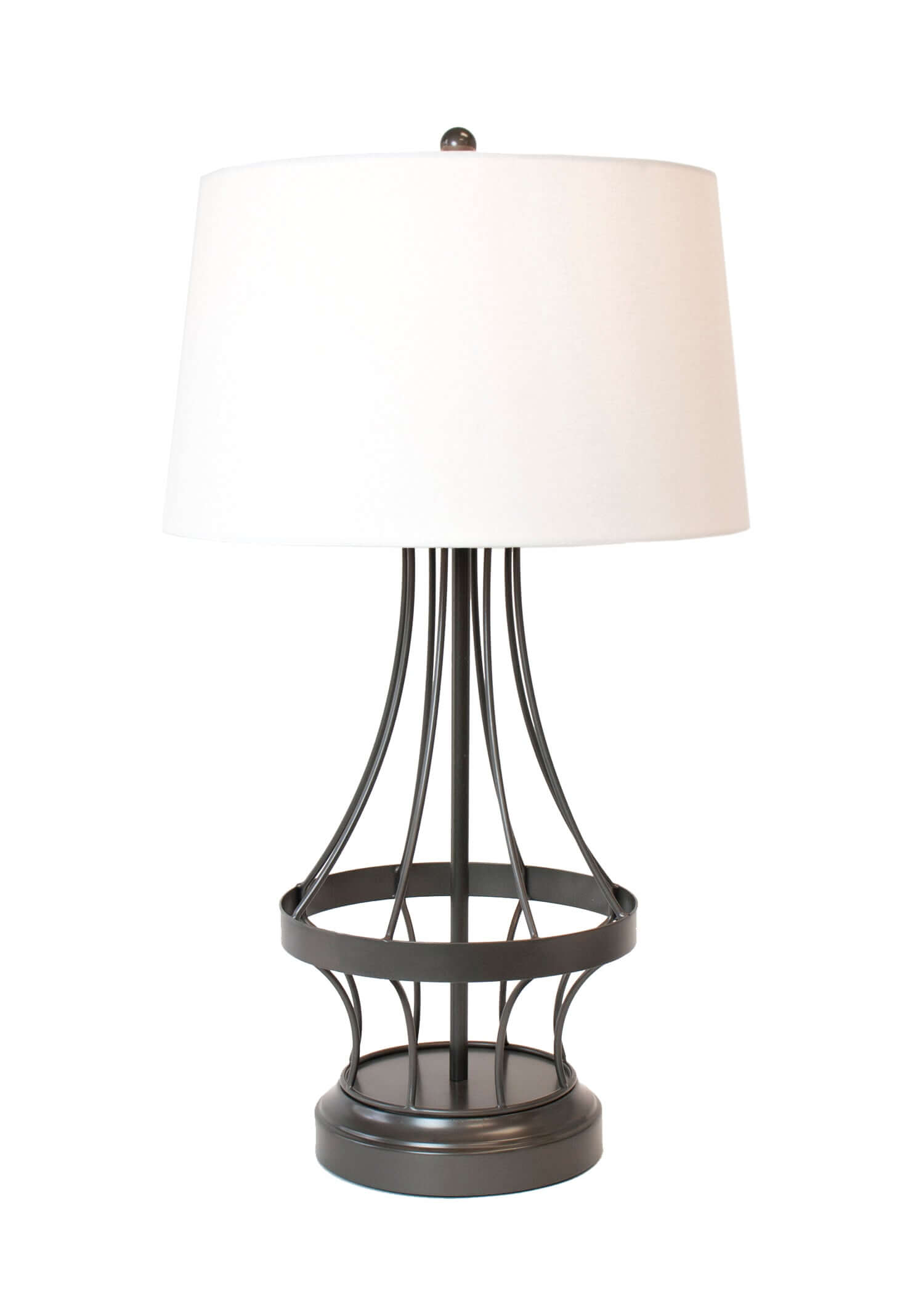 gunmetal wireframe cordless battery operated lamp