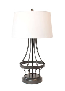 gunmetal wireframe cordless battery operated lamp